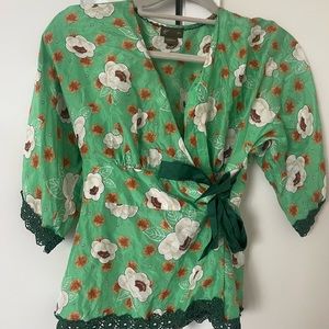 Anthro Silk Kimono Wrap Top from Fei